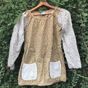 Blue Sky floral stitched hippie long sleeve tunic